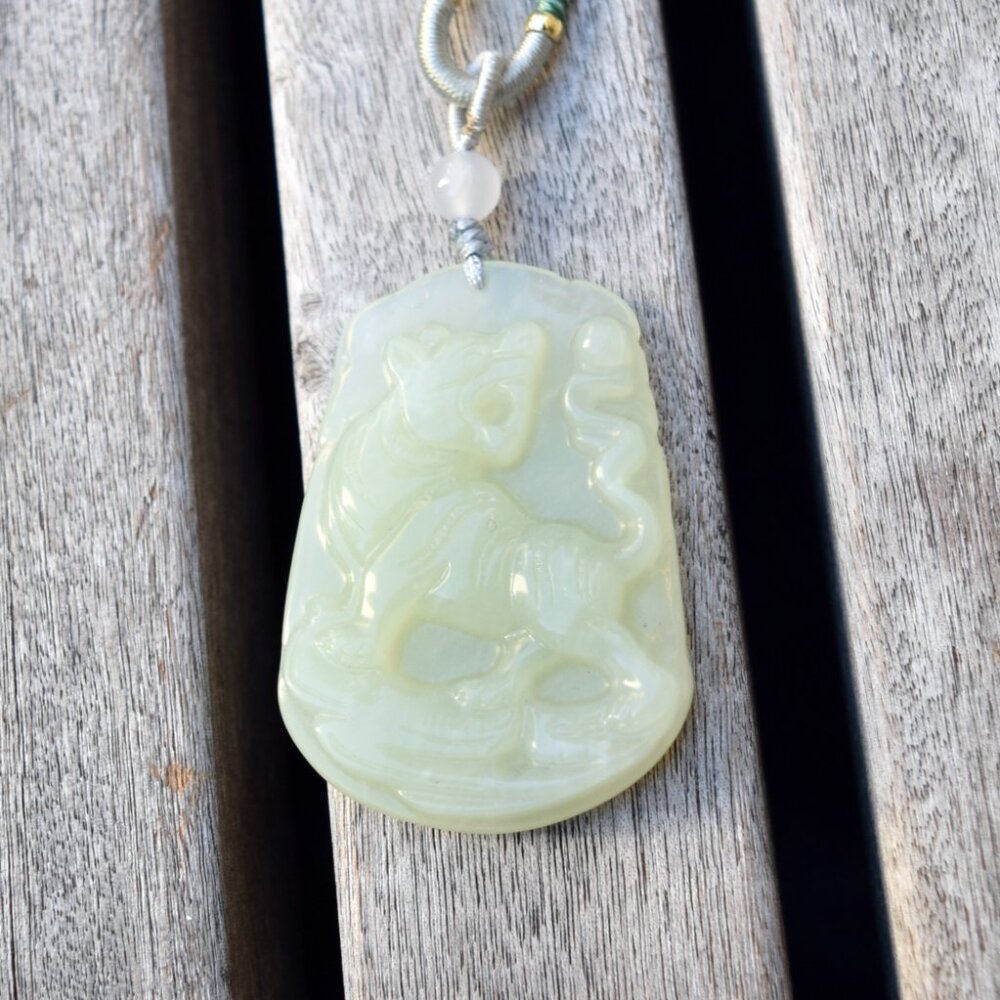 Chinese Tiger Pendant Jade Pendant Necklace